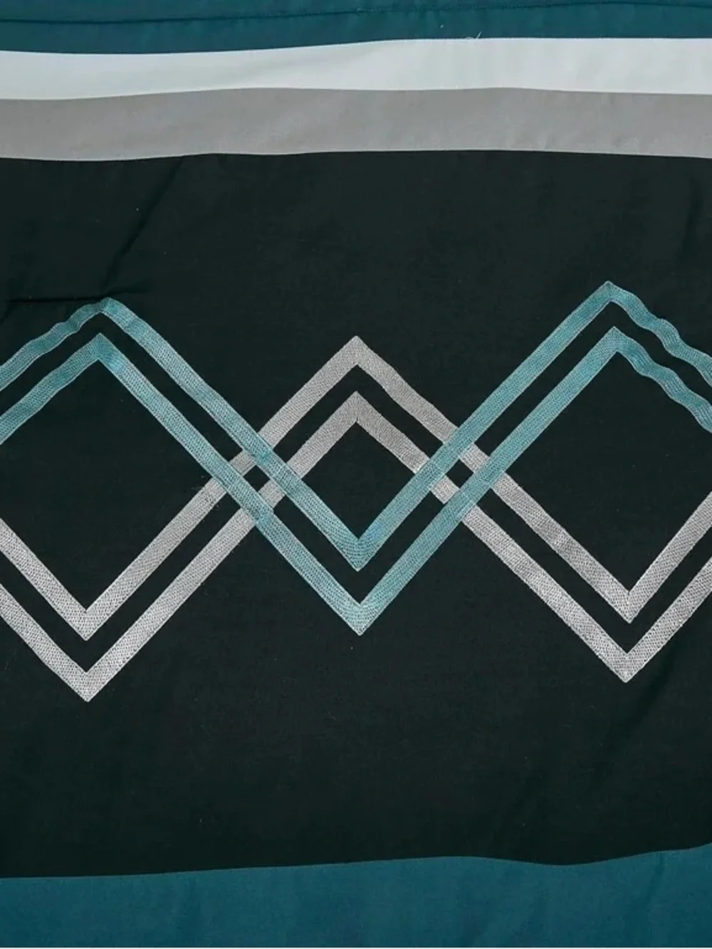 Teal and Gray Geometric Comforter Set - Home Bedding
